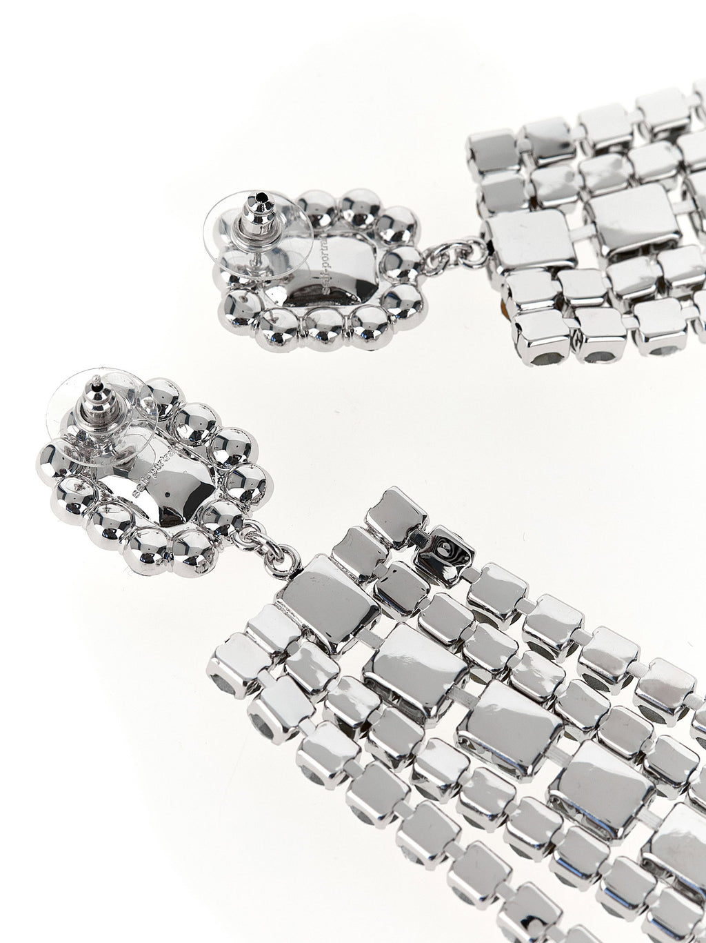 Self-Portrait Multi Crystal Droplet Earrings