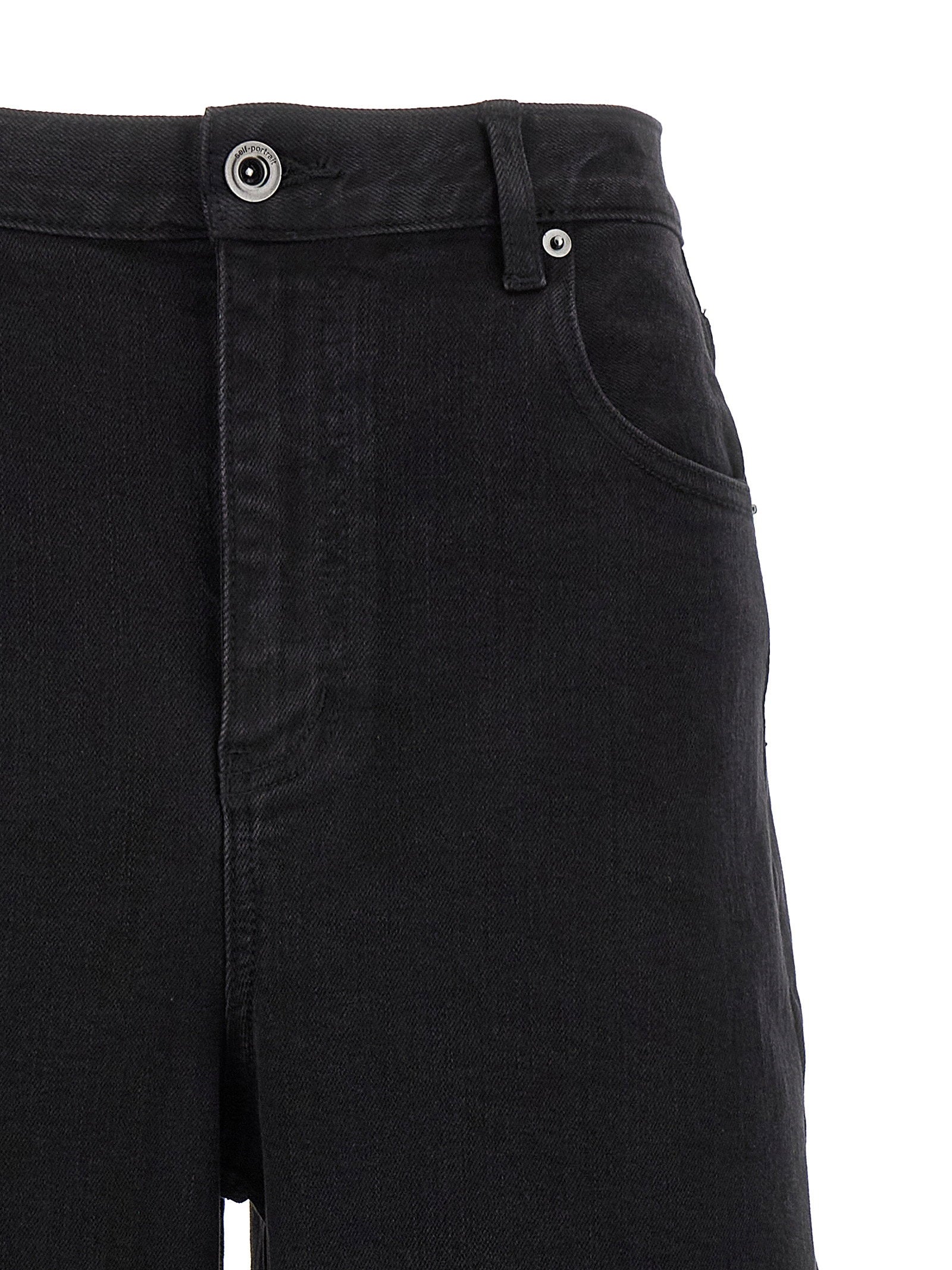 Self-Portrait Black Barrel Leg Jeans
