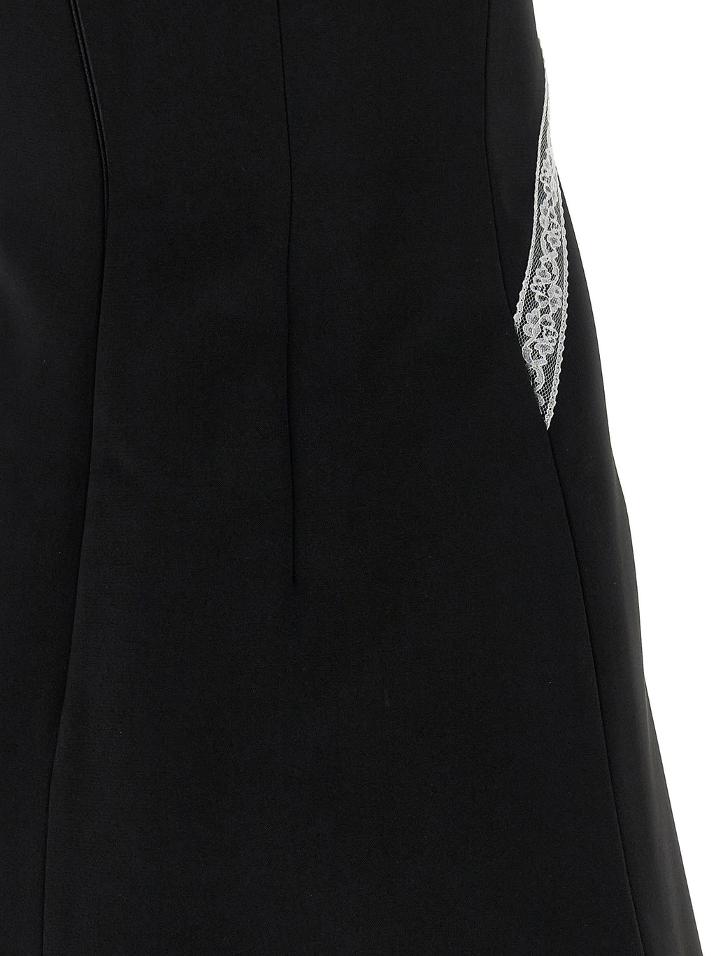 Self-Portrait Black Crêpe Bow Lace Mini Dress