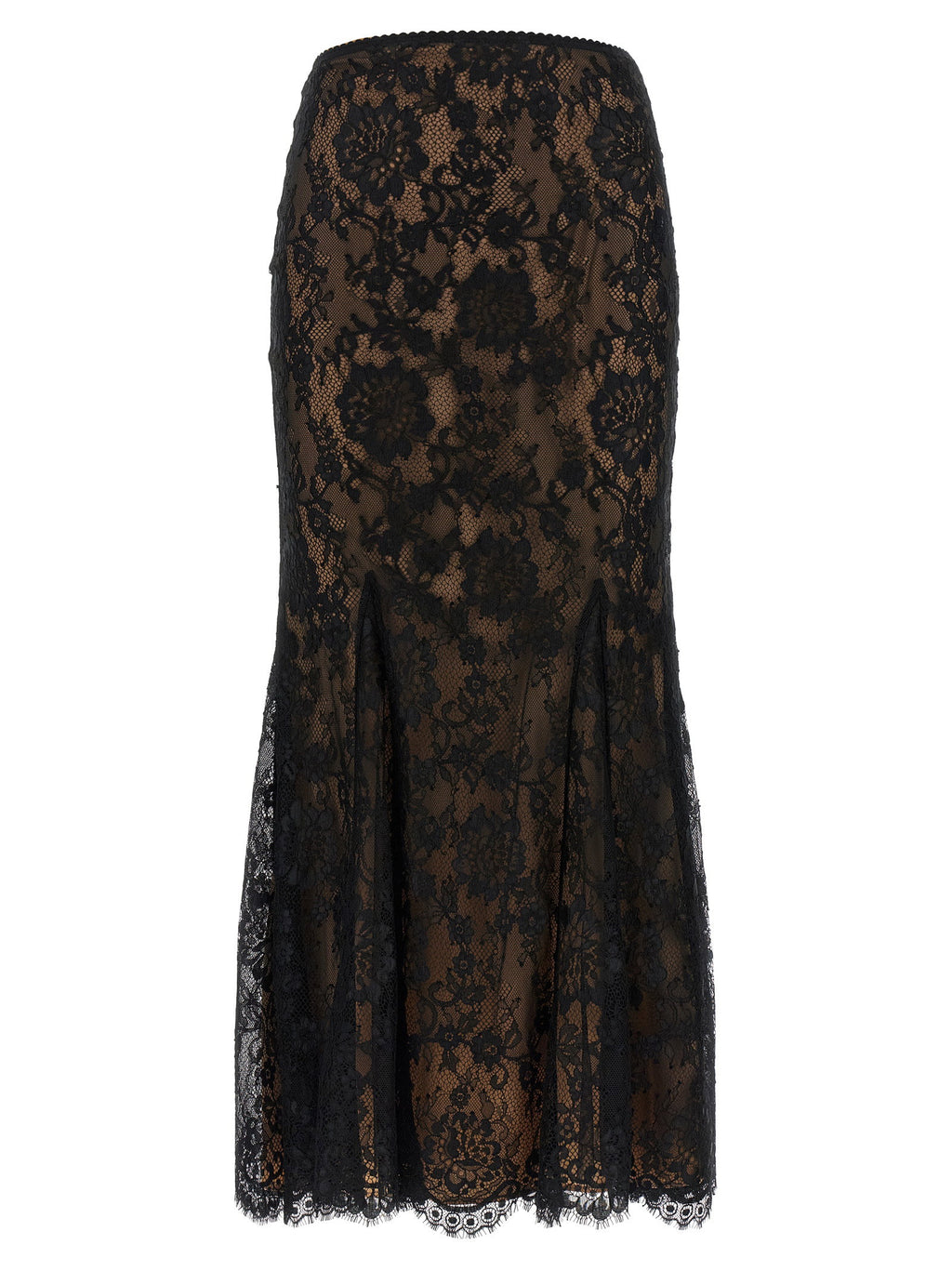 Self-Portrait Black Lace Midi Skirt