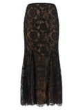 Self-Portrait Black Lace Midi Skirt