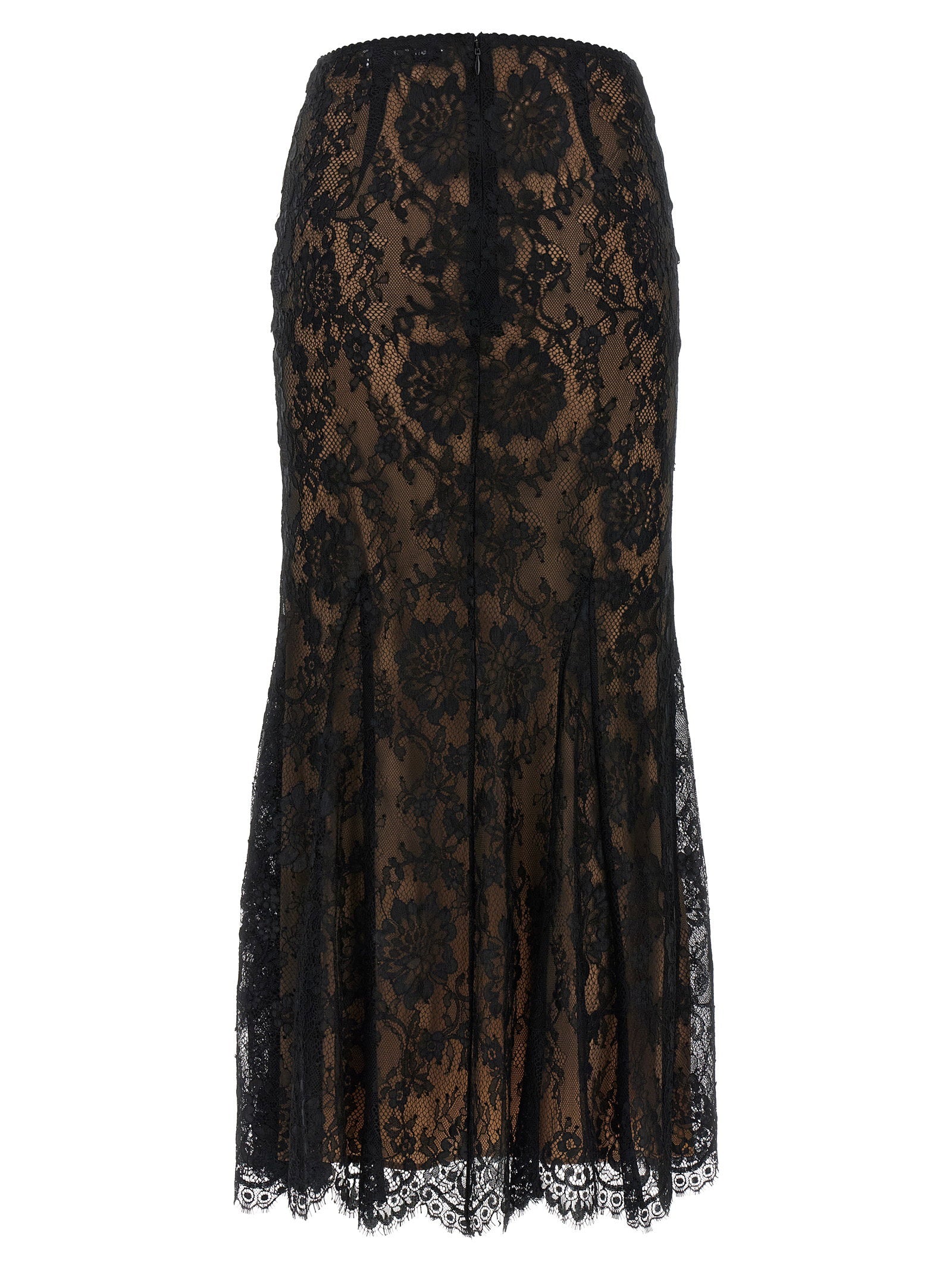 Self-Portrait Black Lace Midi Skirt