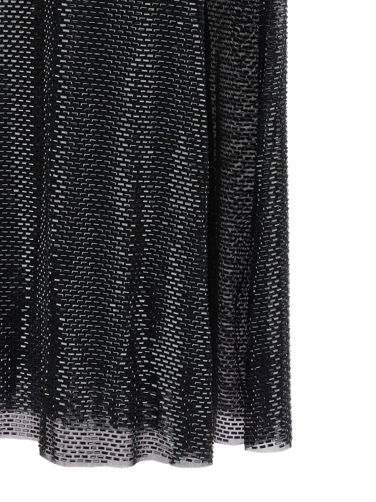 Self-Portrait Black Rhinestone Draped Maxi Dress