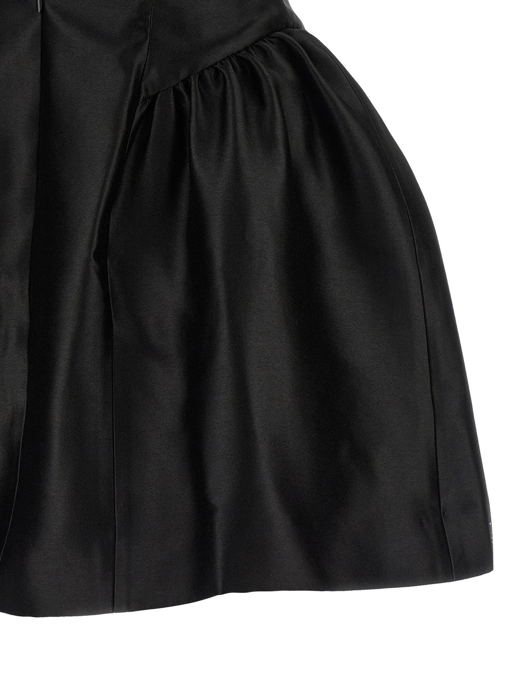 Self-Portrait Black Taffetà Collared Mini Dress