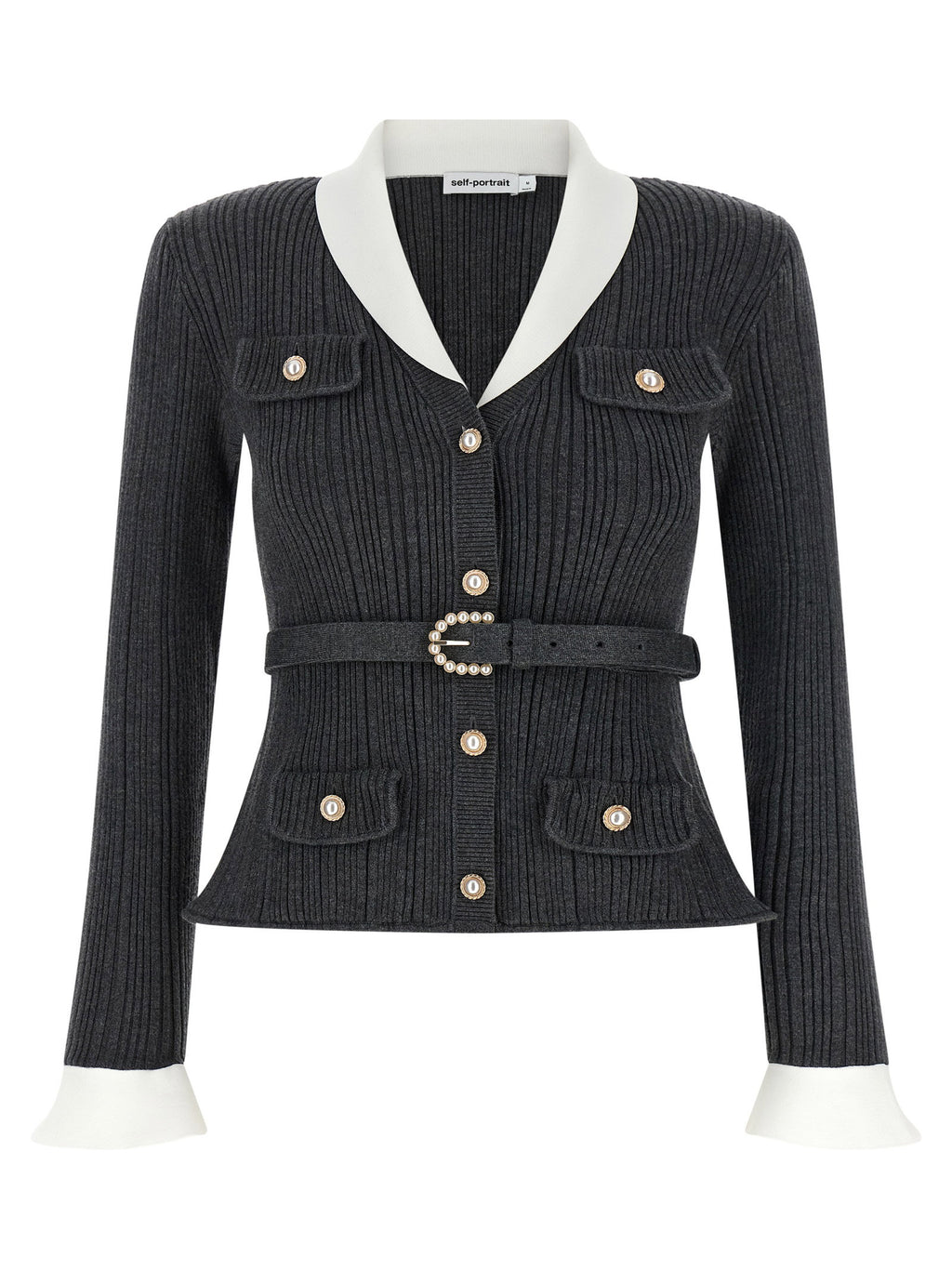 Self-Portrait Ribbed Cardigan