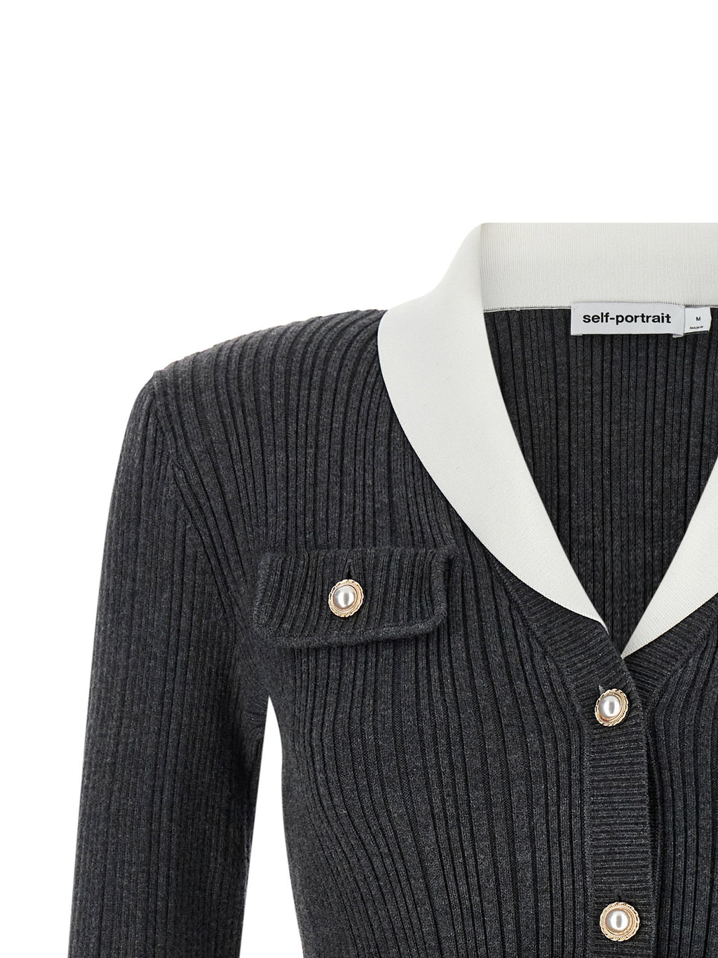 Self-Portrait Ribbed Cardigan