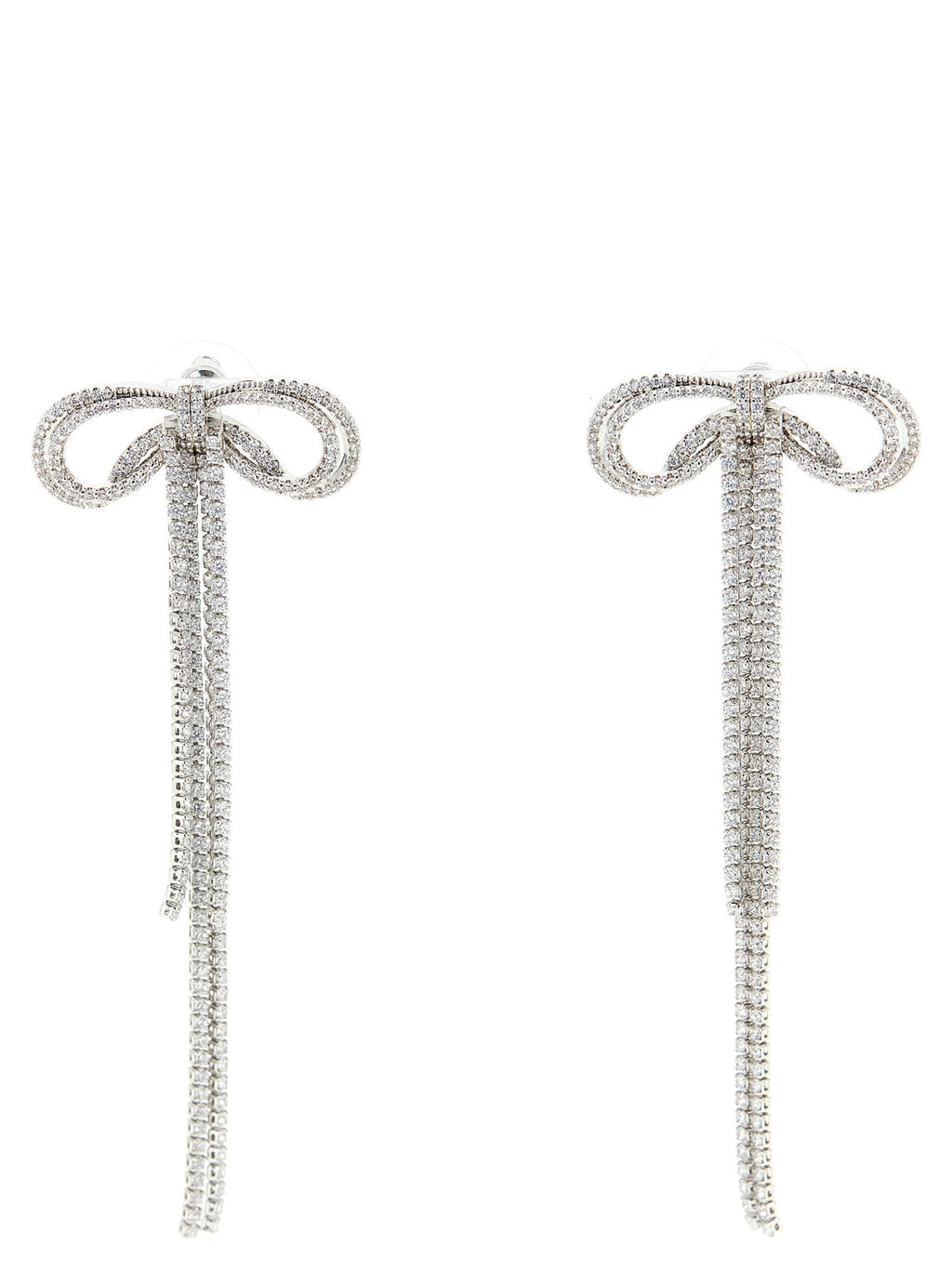 Self-Portrait Double Crystal Bow Earrings