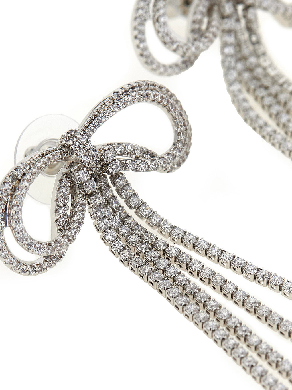 Self-Portrait Double Crystal Bow Earrings