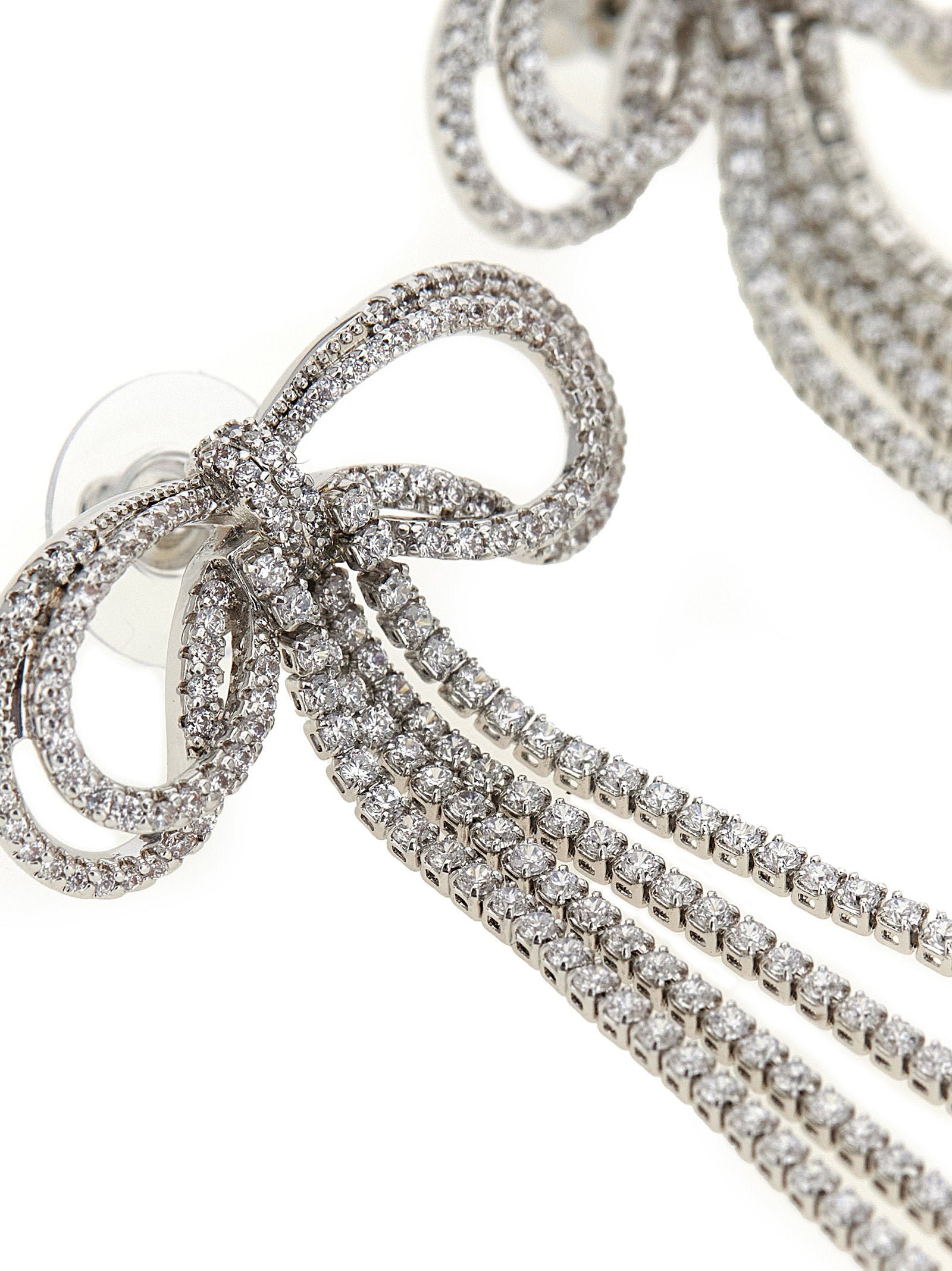 Self-Portrait Double Crystal Bow Earrings