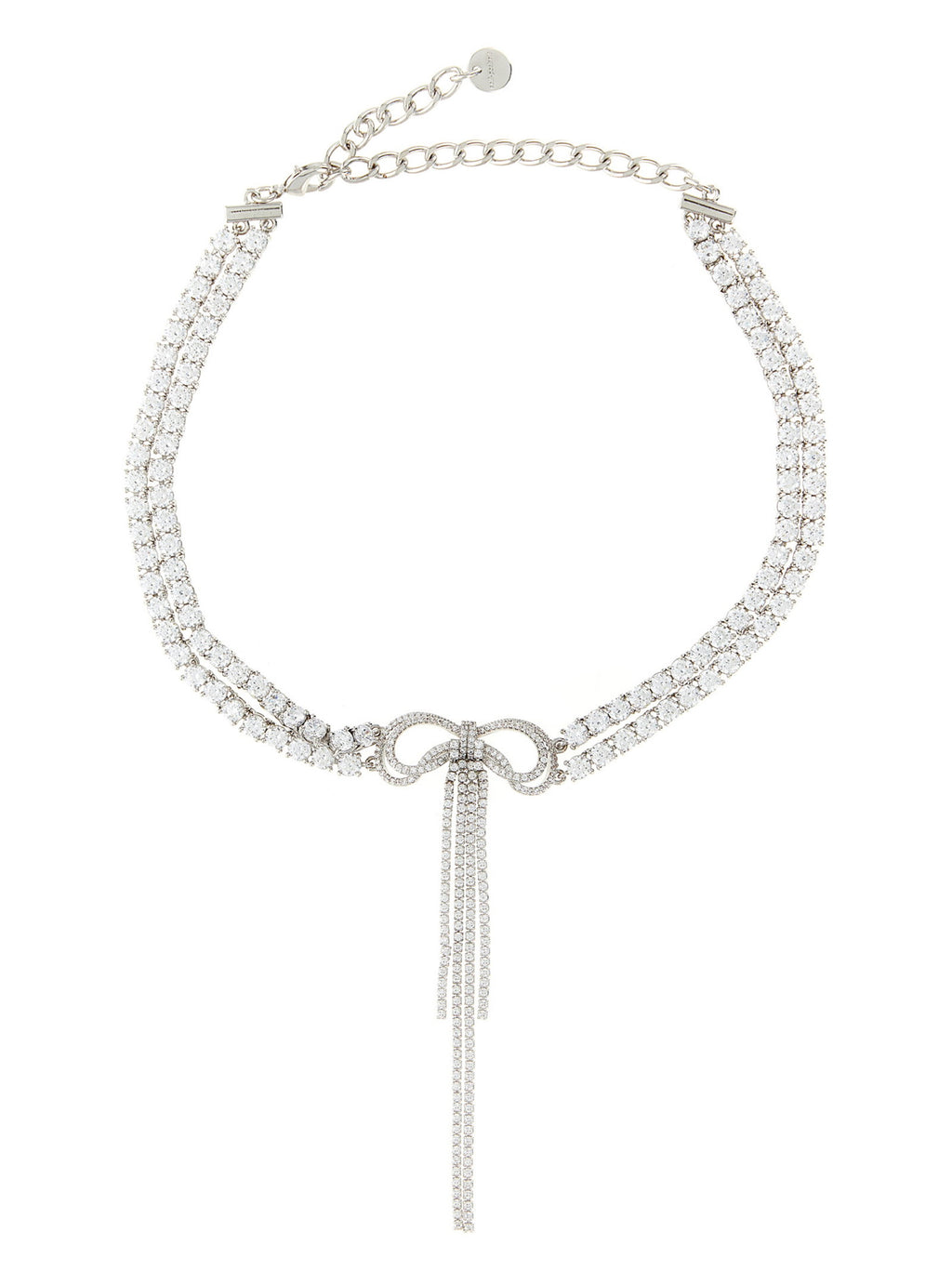 Self-Portrait Double Crystal Bow Necklace