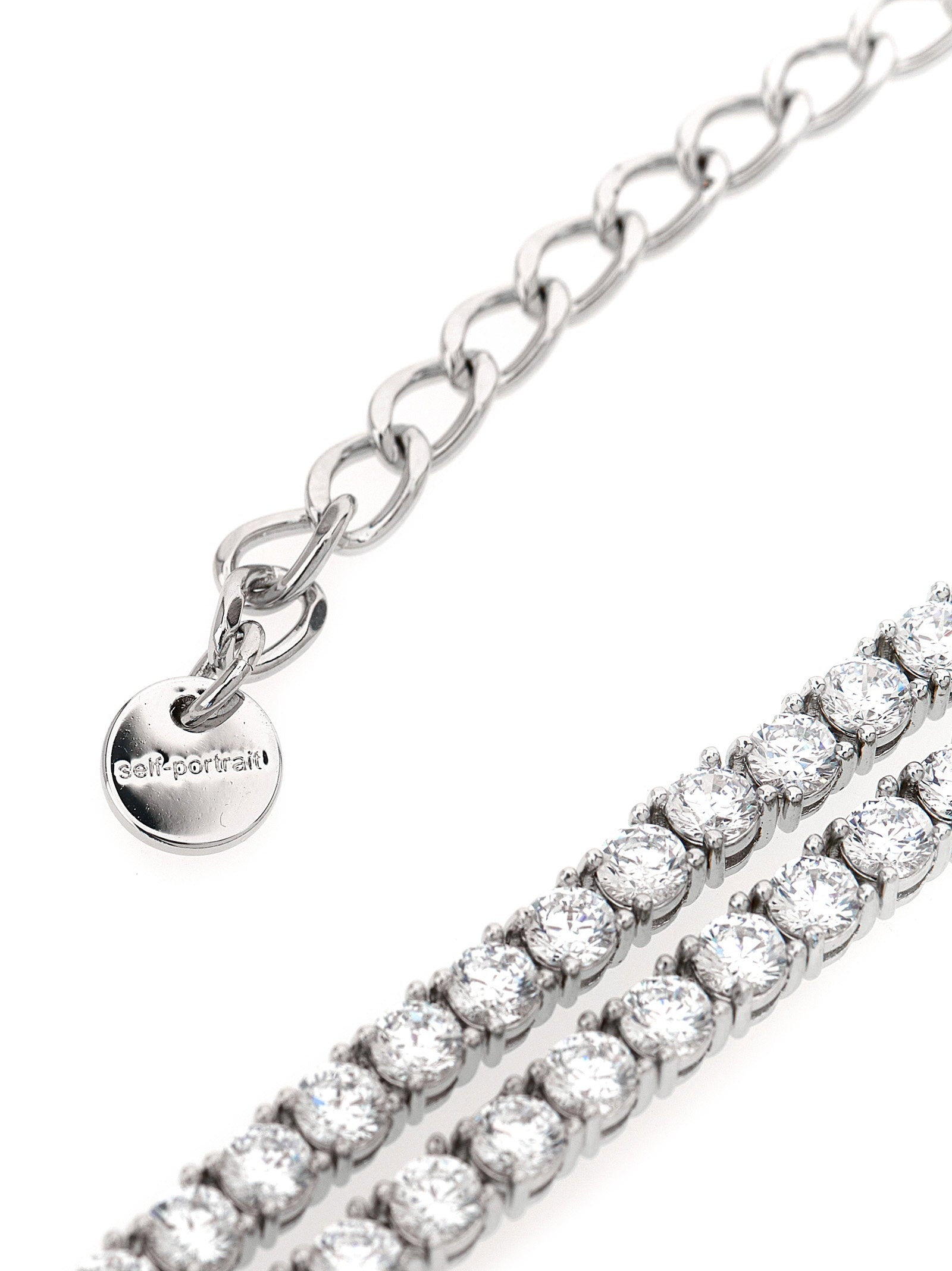 Self-Portrait Double Crystal Bow Necklace