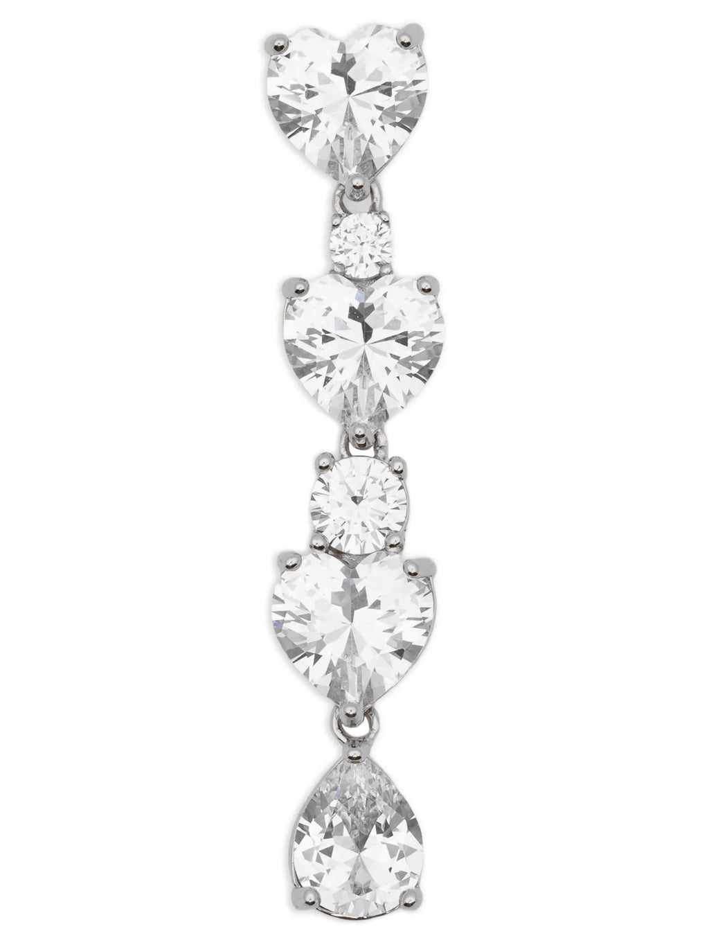 Self-Portrait Crystal Heart Tiered Earrings