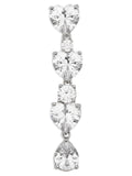 Self-Portrait Crystal Heart Tiered Earrings