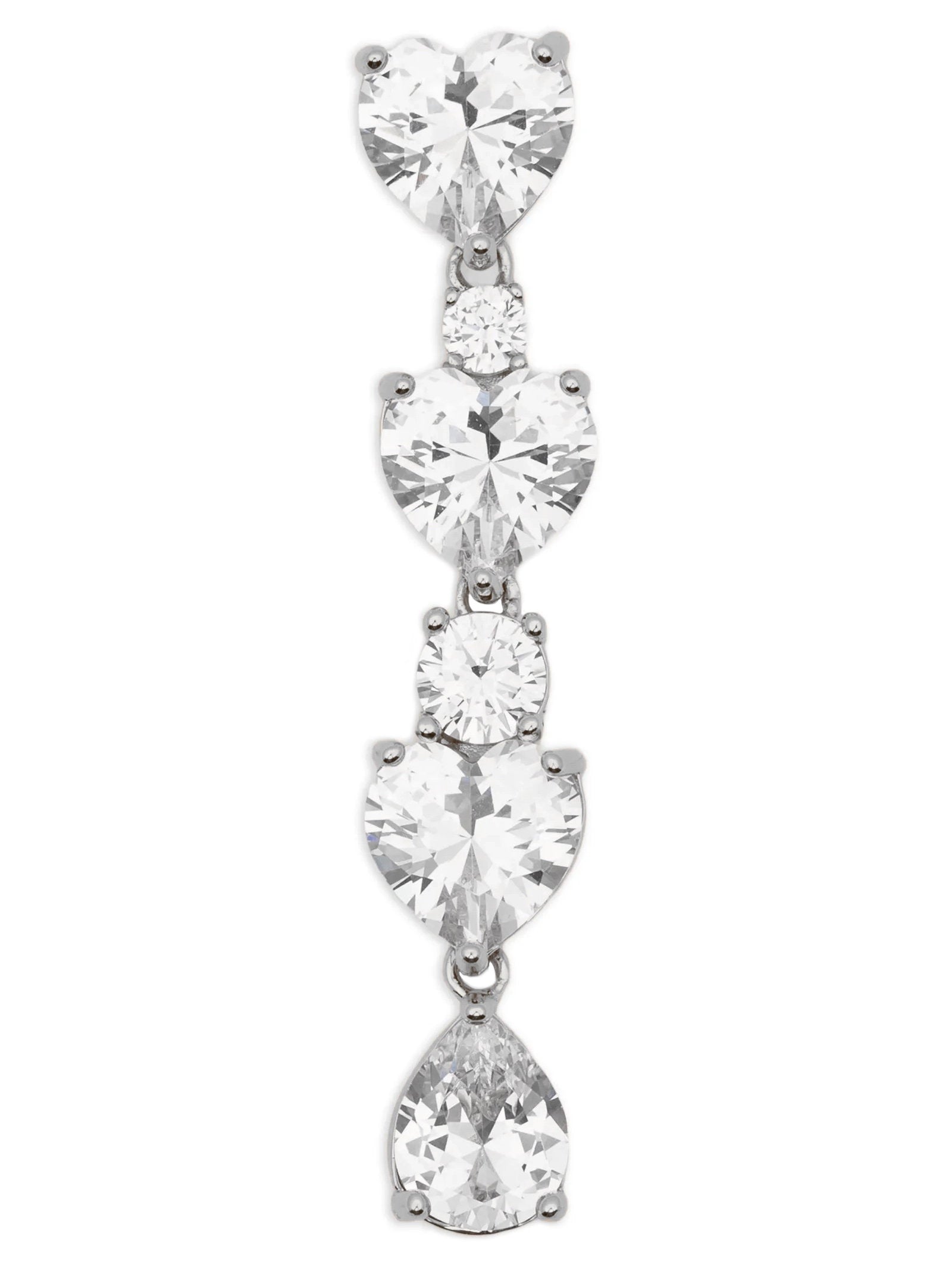 Self-Portrait Crystal Heart Tiered Earrings