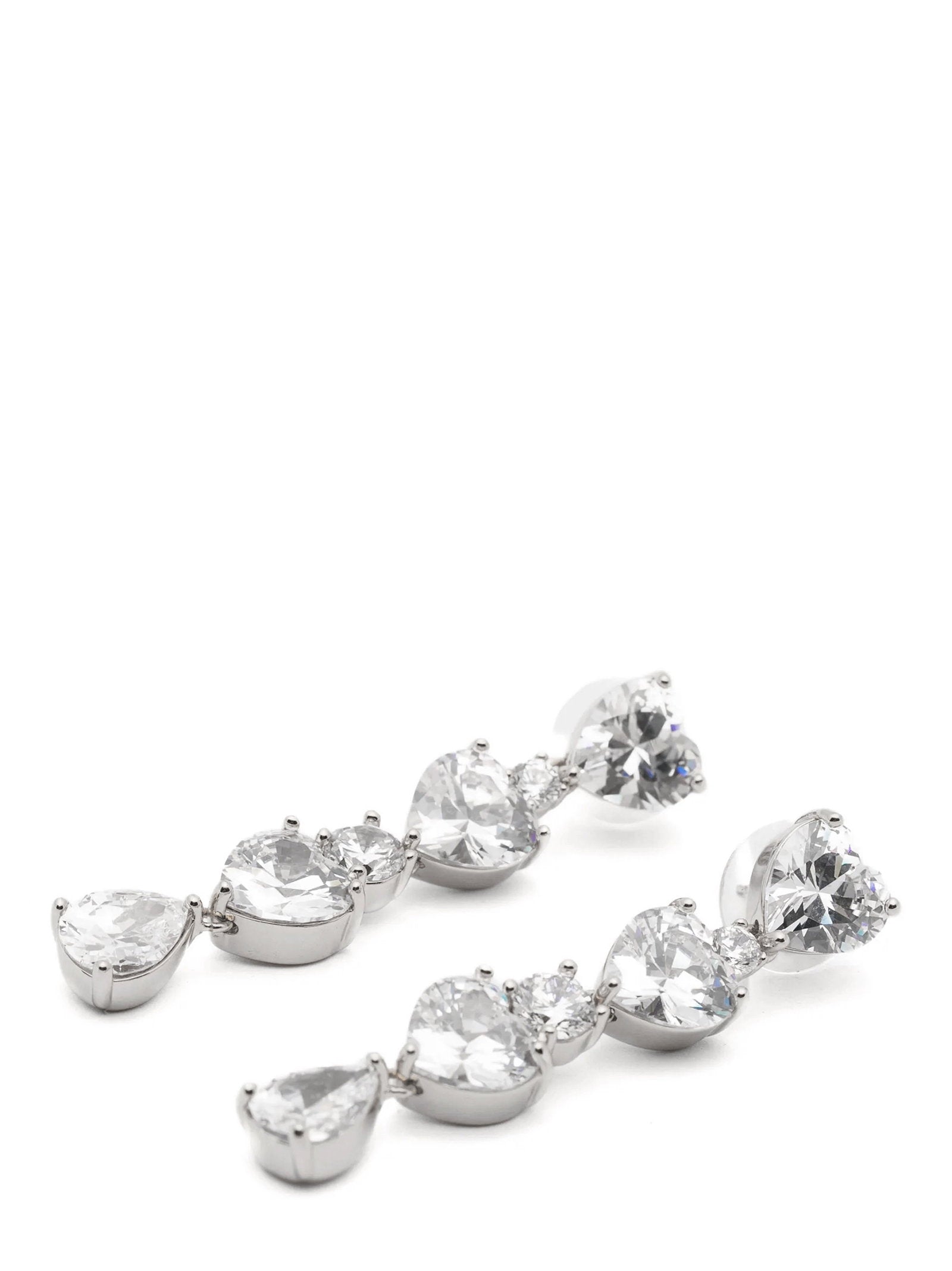 Self-Portrait Crystal Heart Tiered Earrings