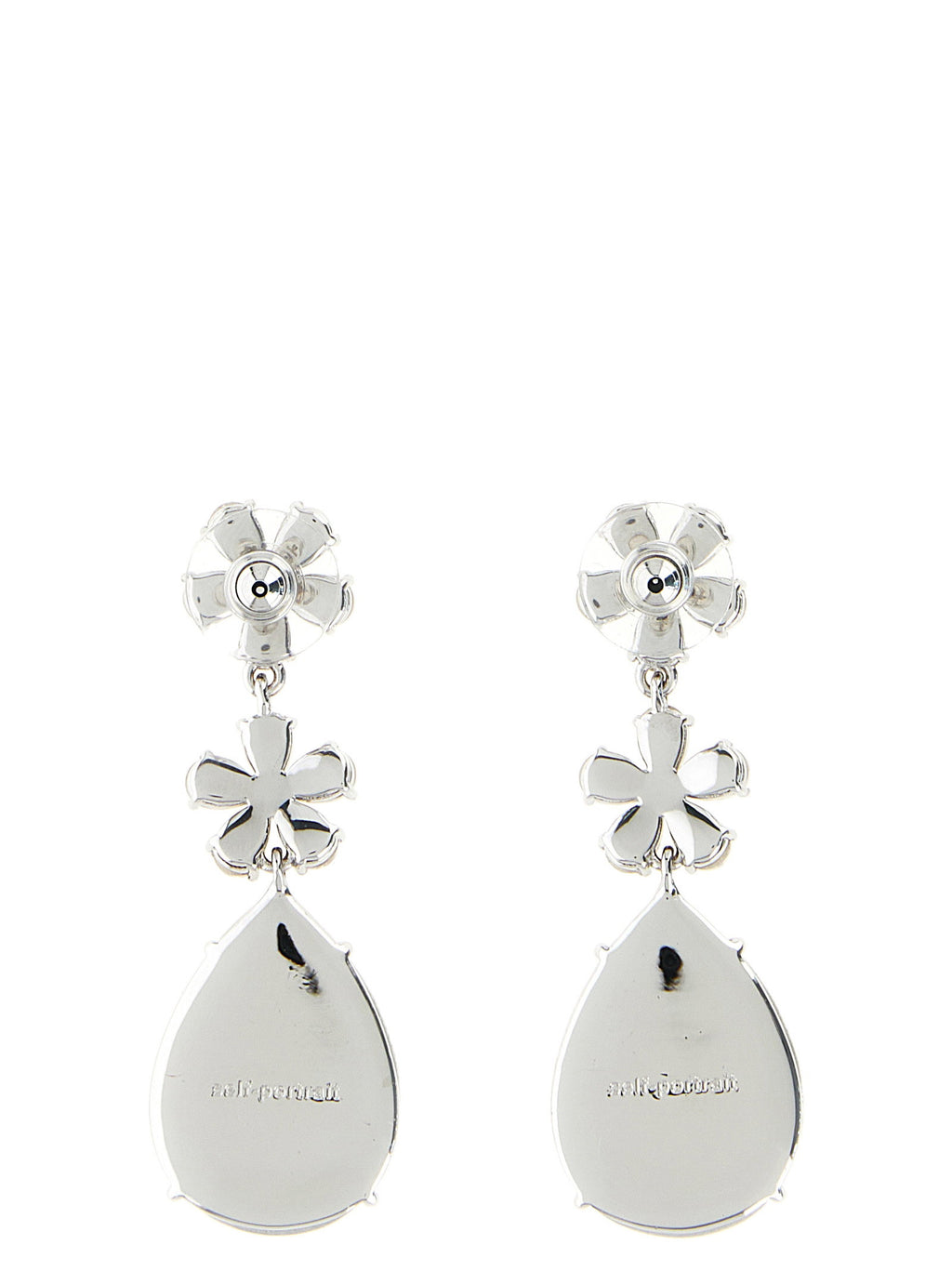 Self-Portrait Crystal Flower Tiered Earrings