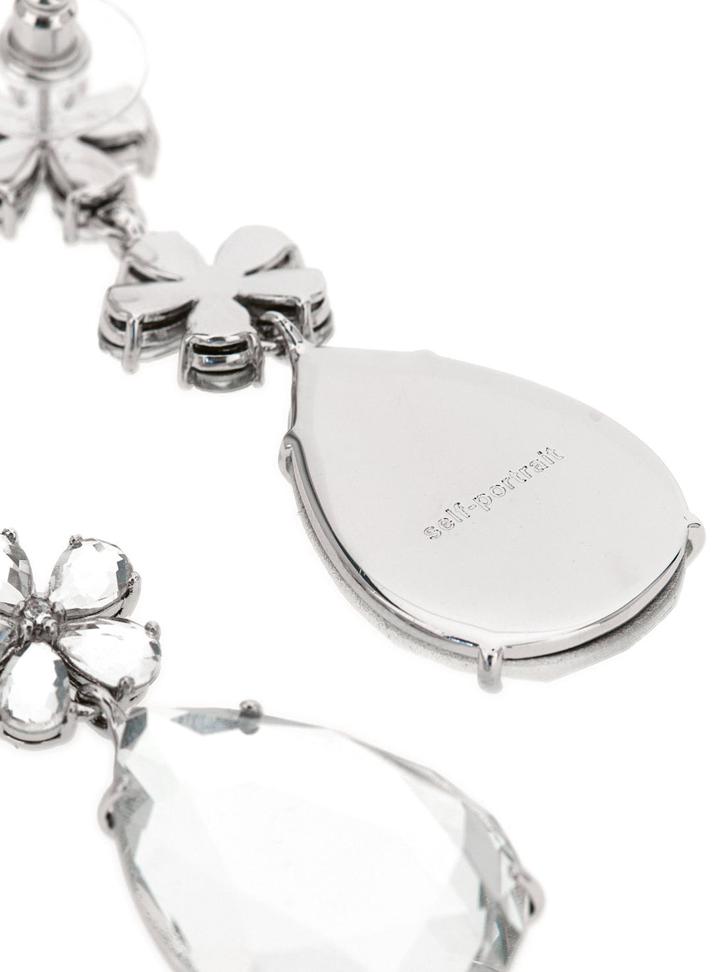 Self-Portrait Crystal Flower Tiered Earrings