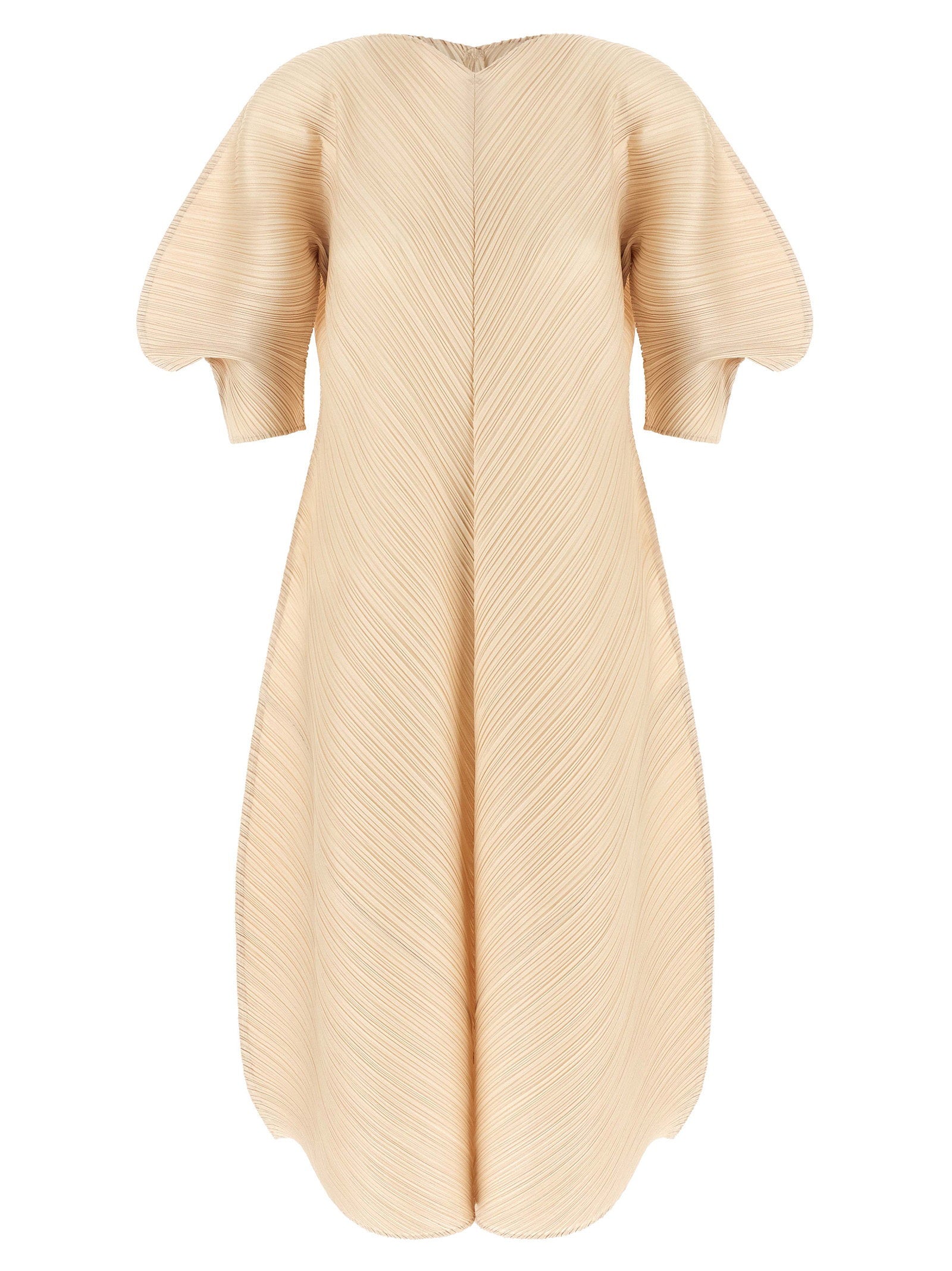 Pleats Please Issey Miyake Sculptural Sleeve Dress