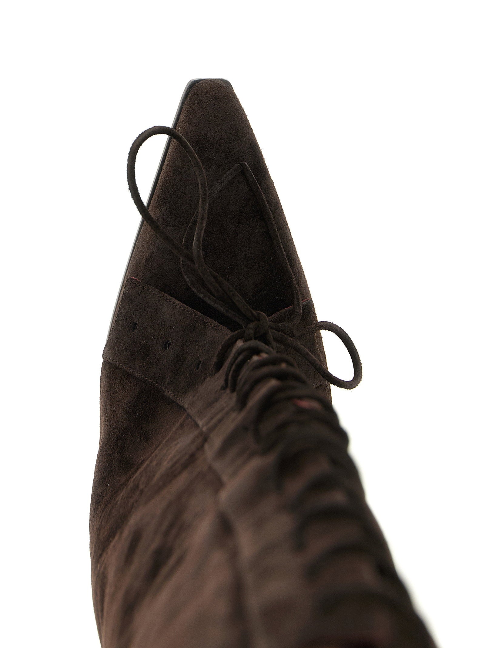Paris Texas Jane Fold Over Lace Up Boots