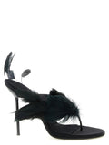Paris Texas Lidia Feather Thong Mules