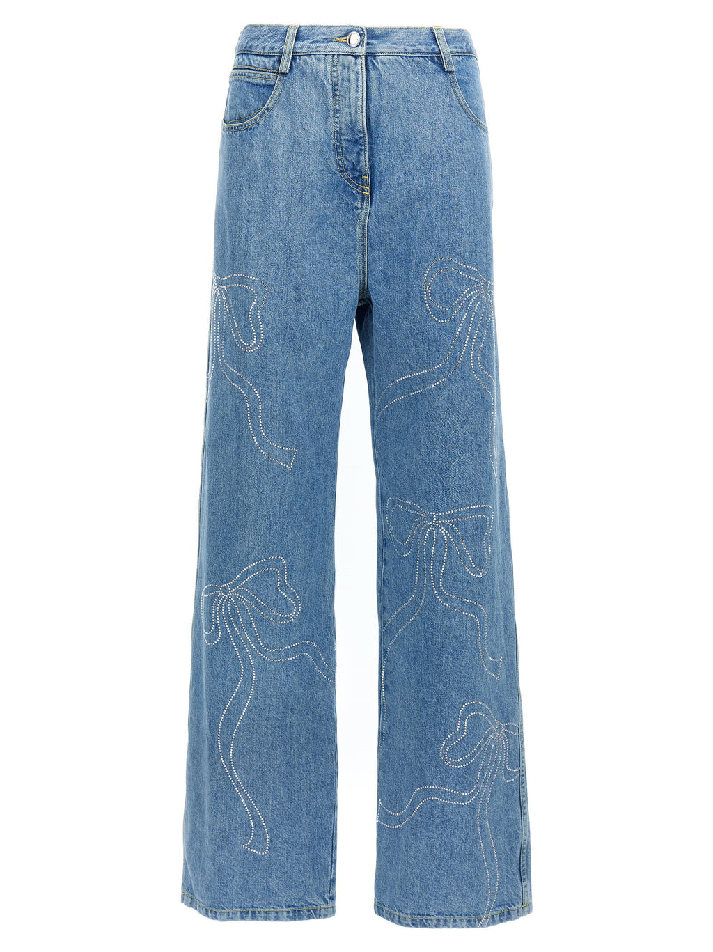 Mach & Mach Crystal Ribbon Hot Fix Jeans