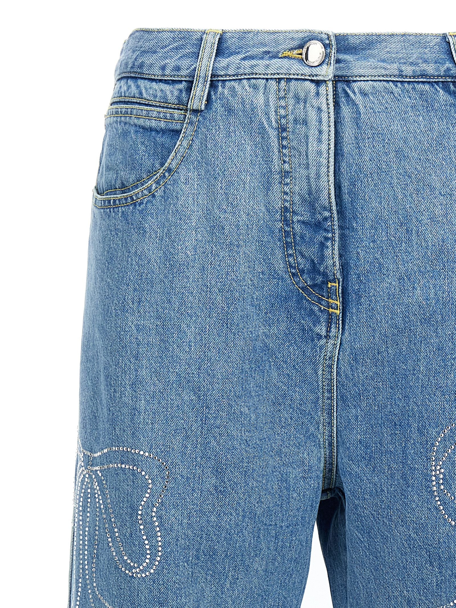 Mach & Mach Crystal Ribbon Hot Fix Jeans