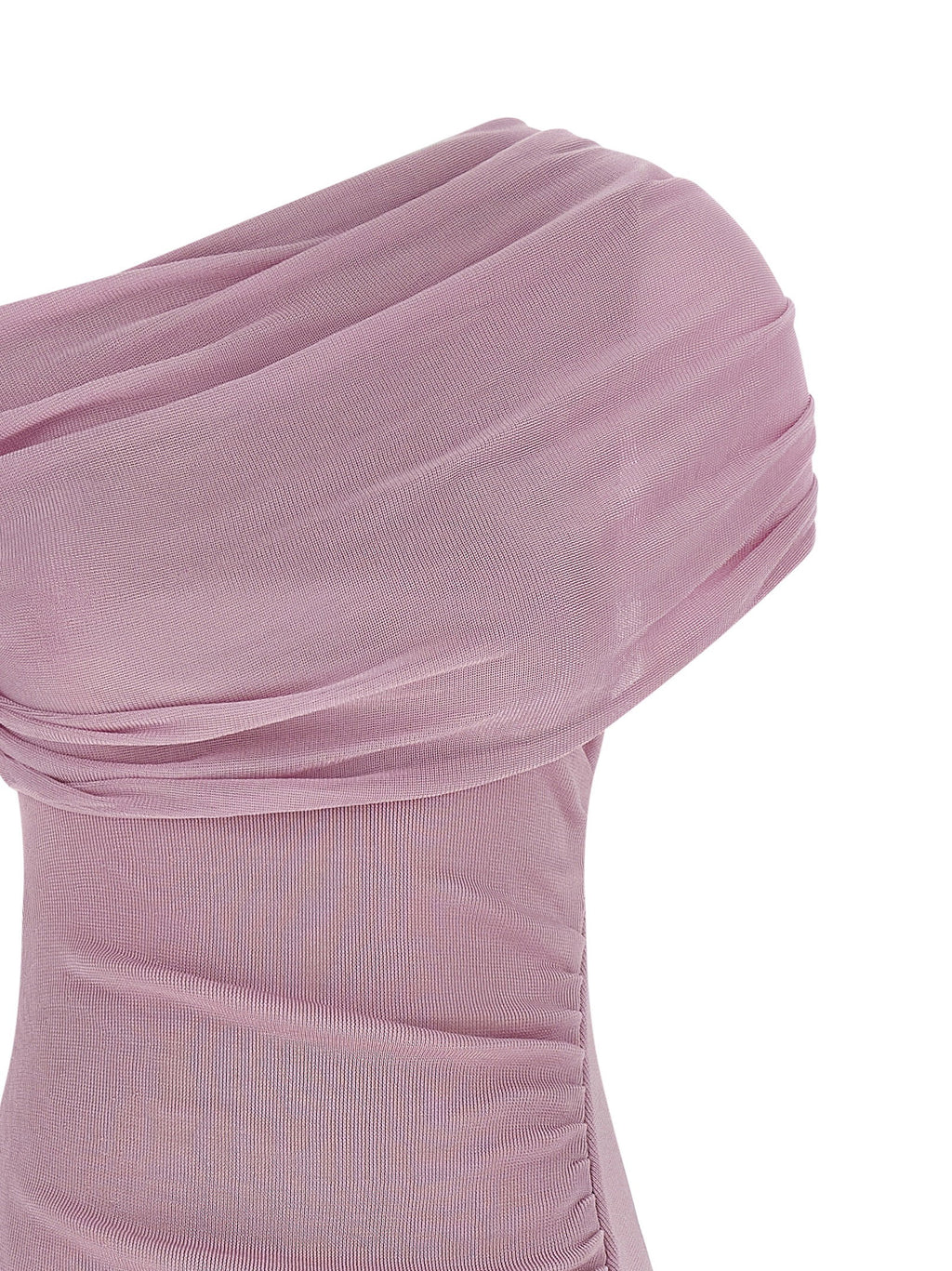 Self-Portrait Pink Cotton Draped Knit Midi Dress