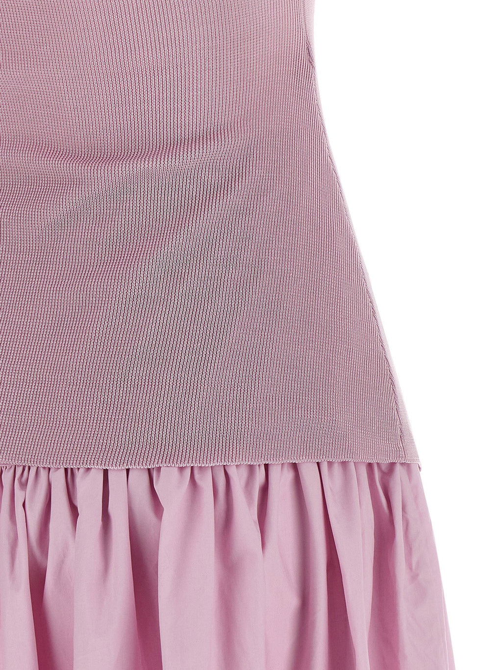 Self-Portrait Pink Cotton Draped Knit Midi Dress