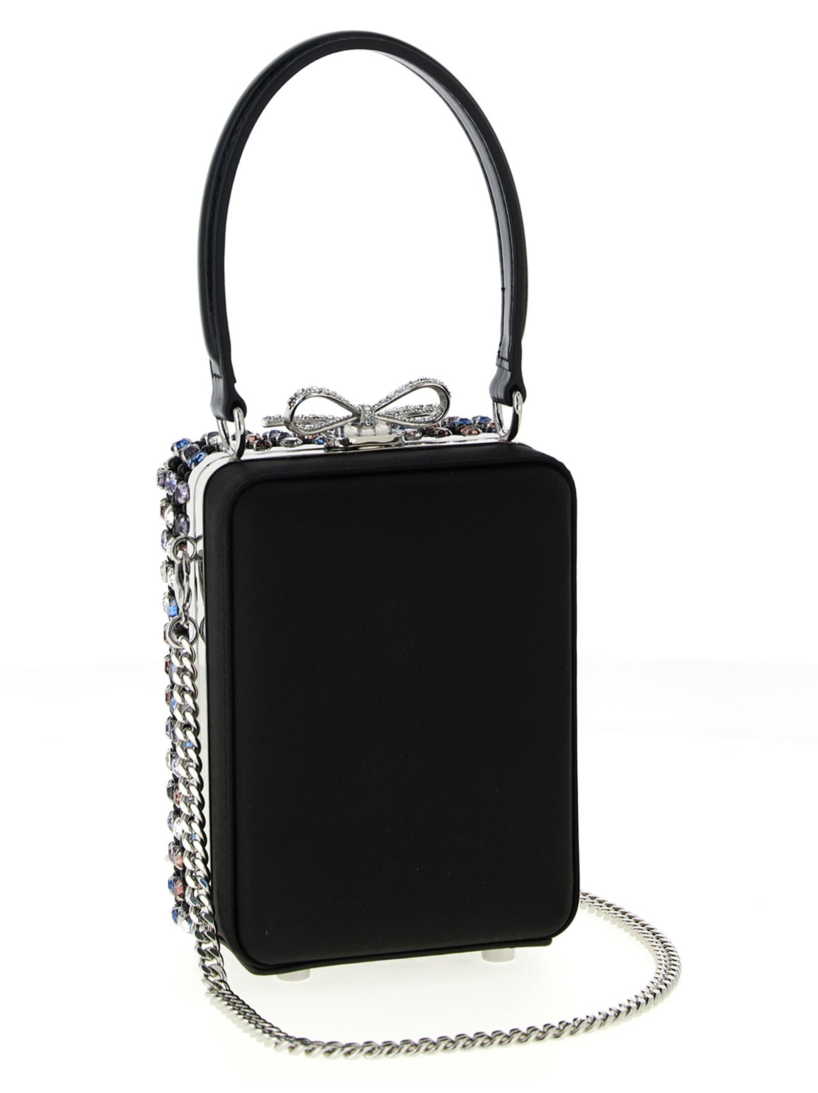 Self-Portrait Multi Crystal Chainmail Handbag