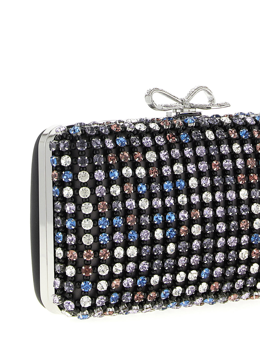 Self-Portrait Multi Crystal Chainmail Clutch