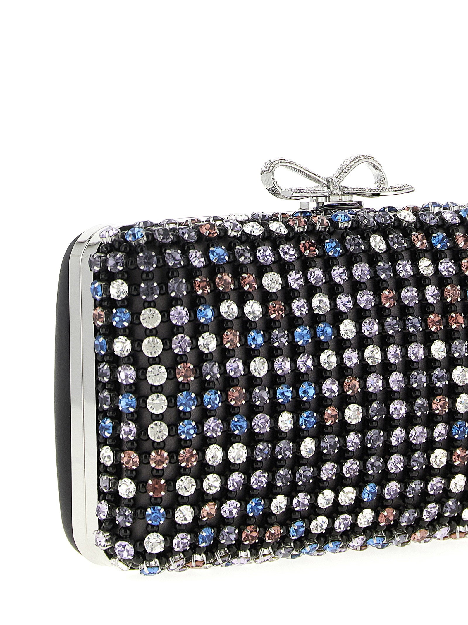 Self-Portrait Multi Crystal Chainmail Clutch