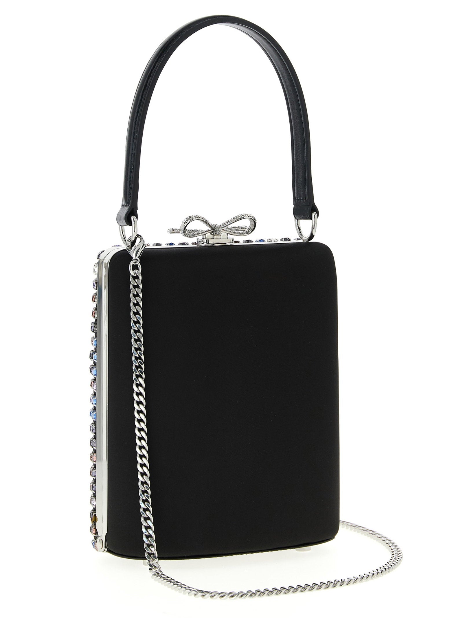 Self-Portrait Multi Crystal Chainmail Mini Handbag