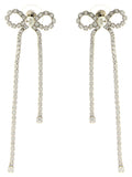 Self-Portrait Crystal Droplet Bow Earrings