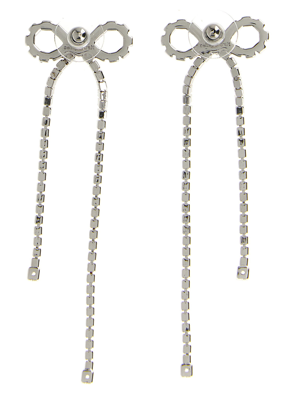 Self-Portrait Crystal Droplet Bow Earrings