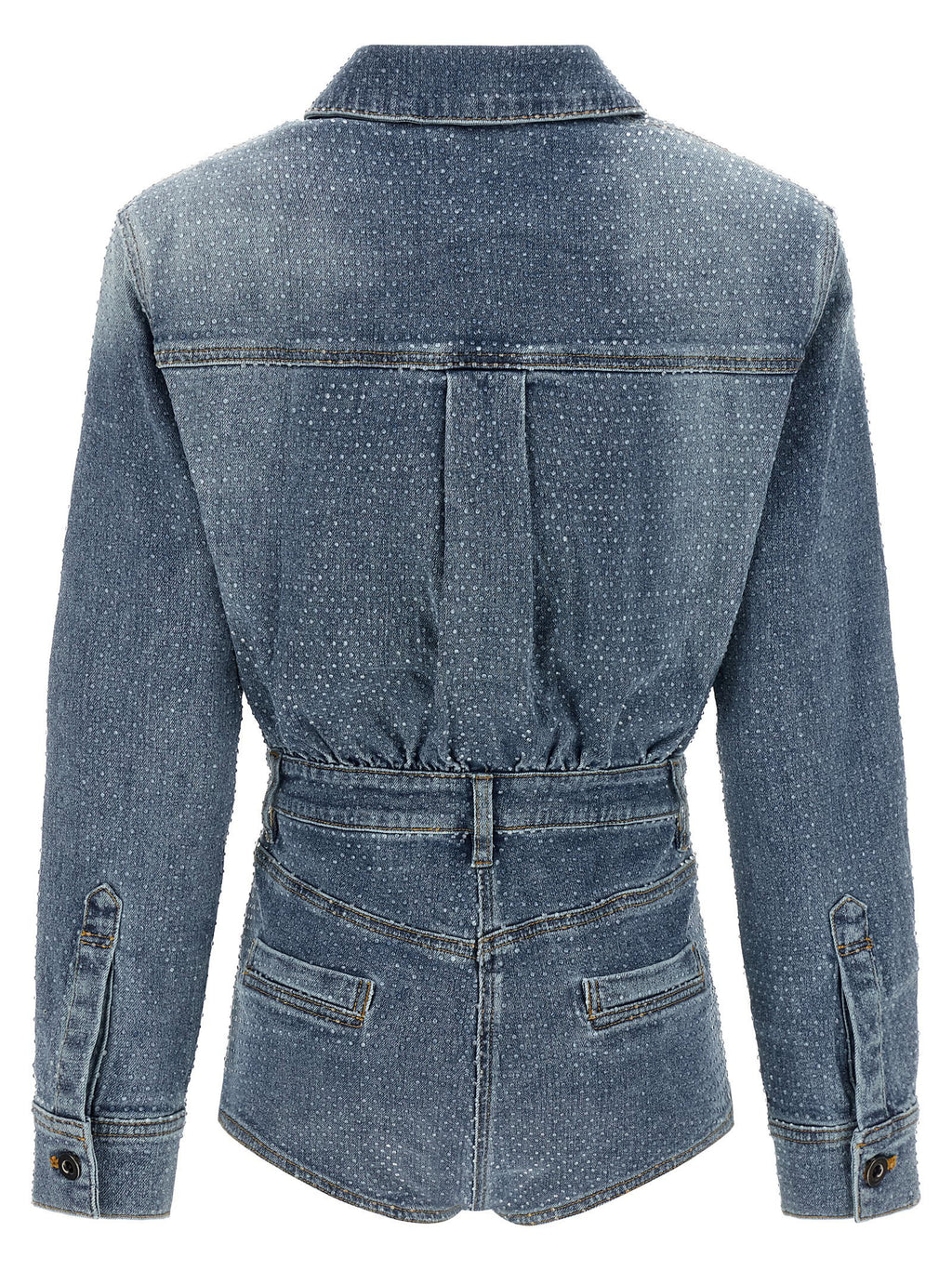 Self-Portrait Rhinestone Denim Jumpsuit