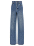 Self-Portrait Rhinestone Denim Straight Leg Jeans