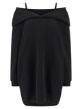 Mm6 Maison Margiela Off-shoulder Hooded Dress