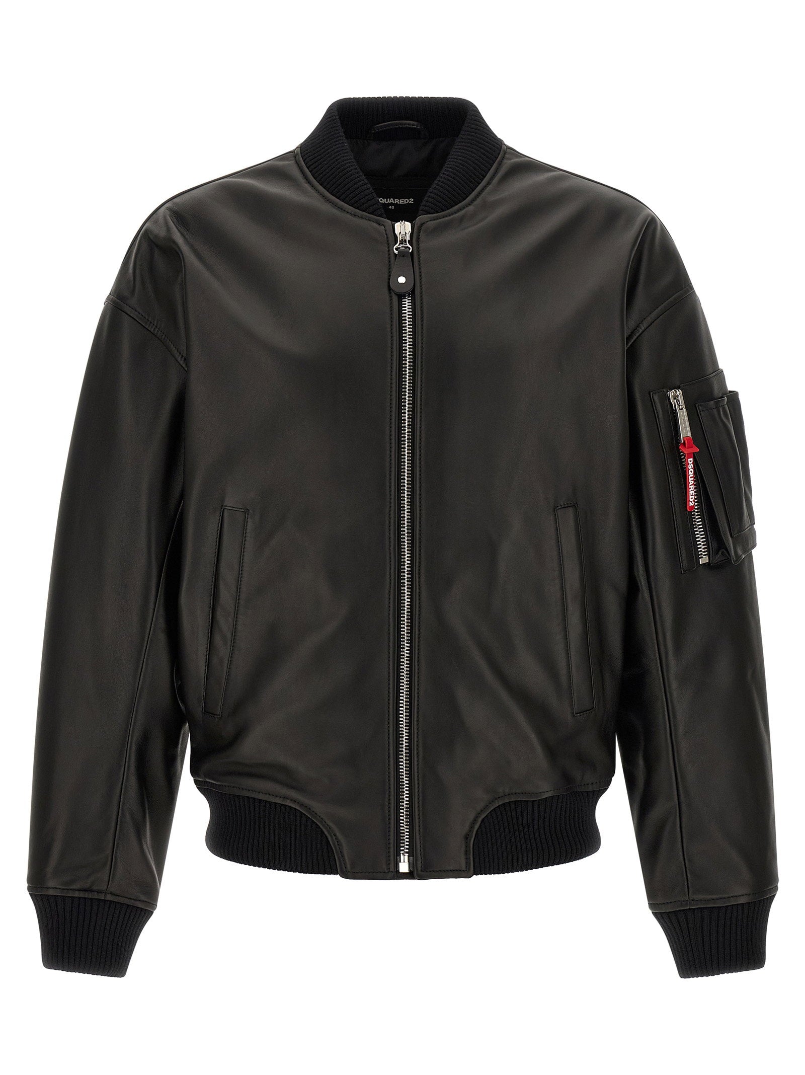 Dsquared2 Leather Bomber Jacket
