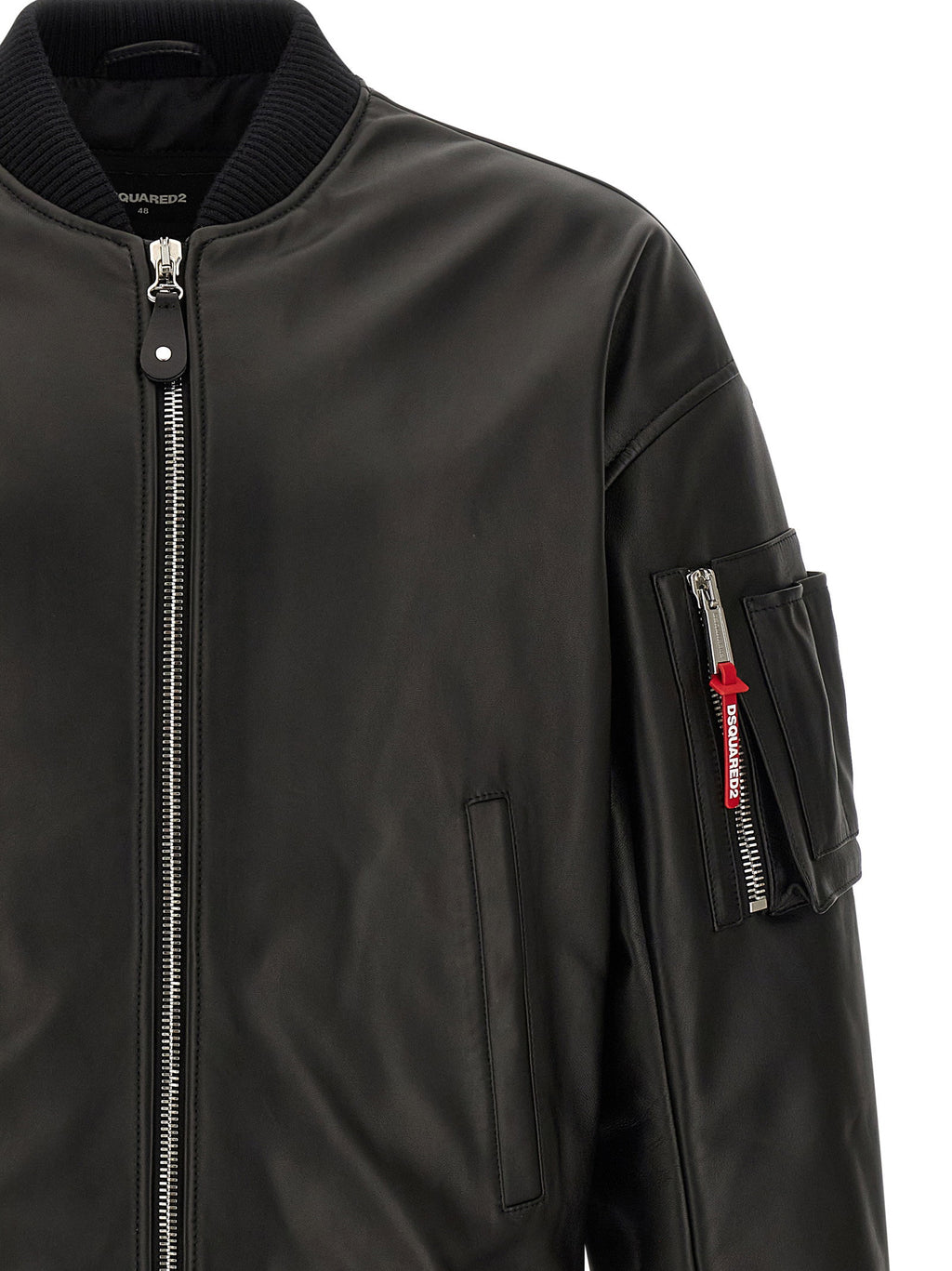 Dsquared2 Leather Bomber Jacket