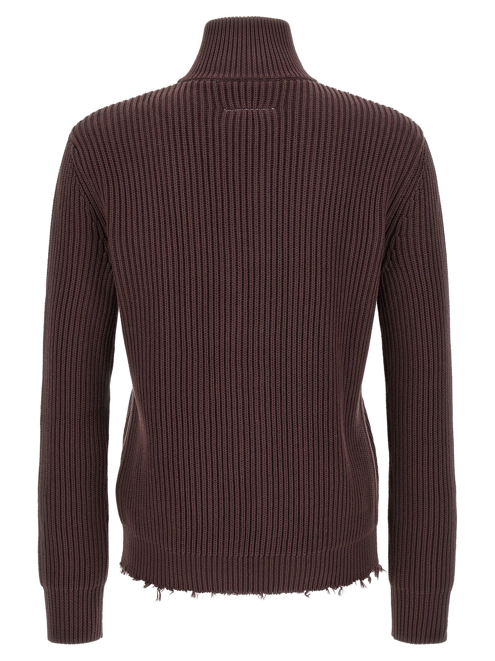 Mm6 Maison Margiela Ribbed Cotton Turtleneck Sweater
