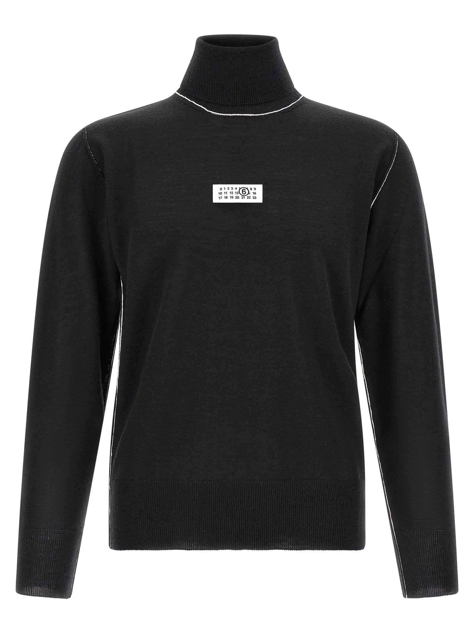 Mm6 Maison Margiela Turtleneck Sweater With Contrast Stitching