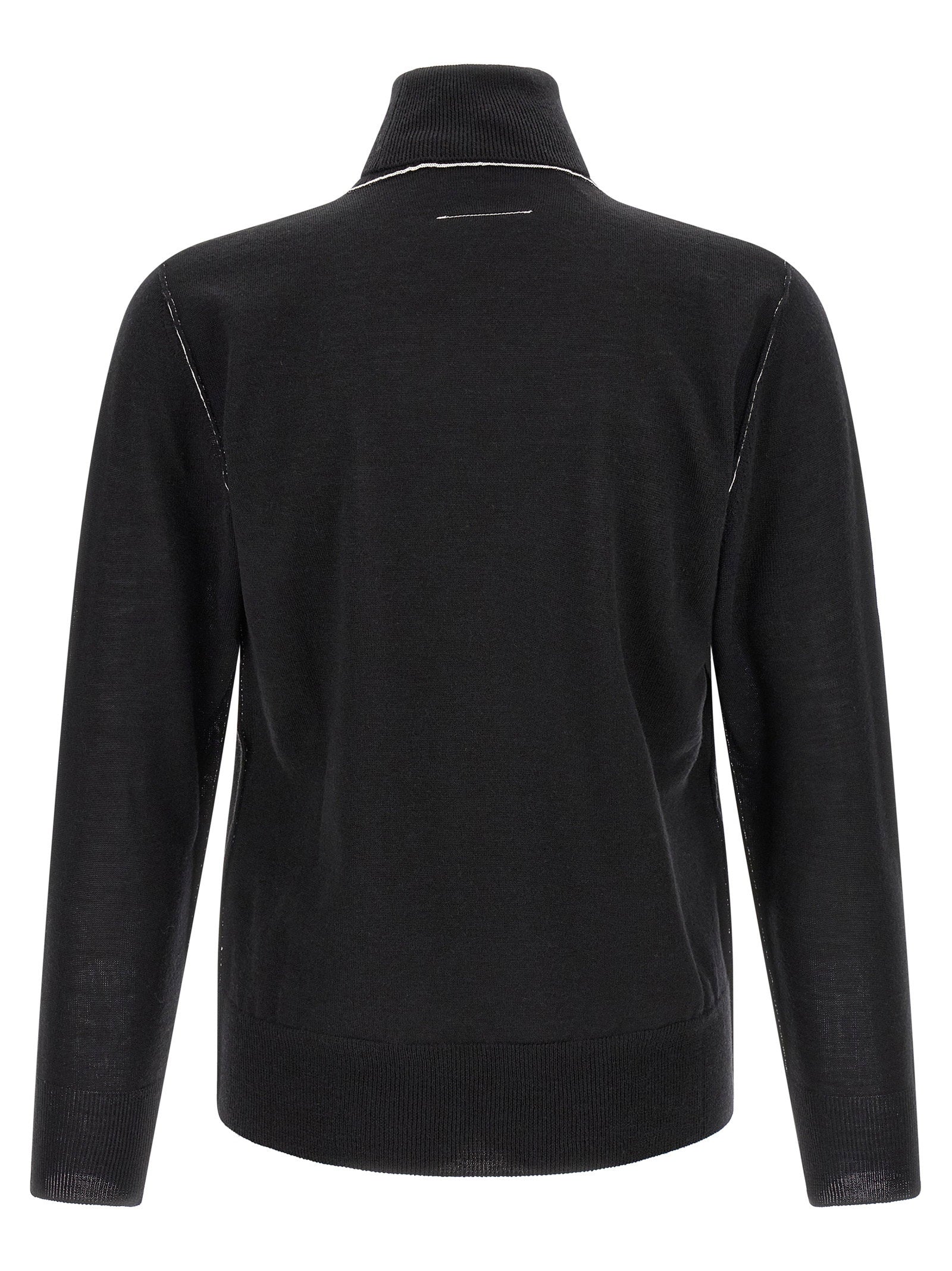Mm6 Maison Margiela Turtleneck Sweater With Contrast Stitching
