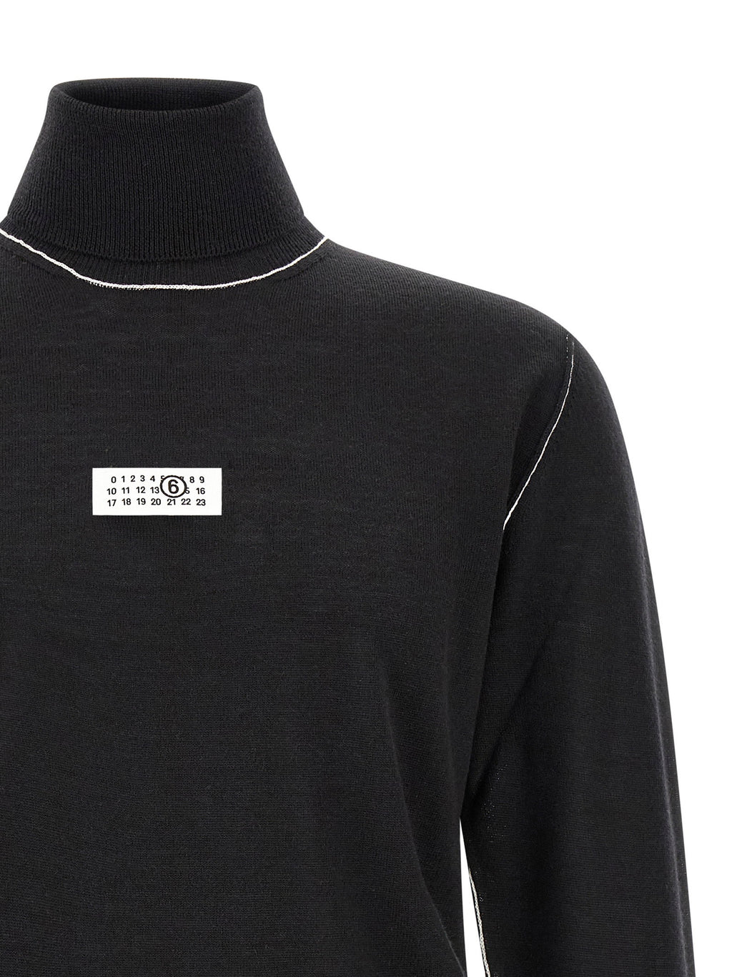 Mm6 Maison Margiela Turtleneck Sweater With Contrast Stitching