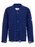 Mm6 Maison Margiela Distressed Wool Cardigan