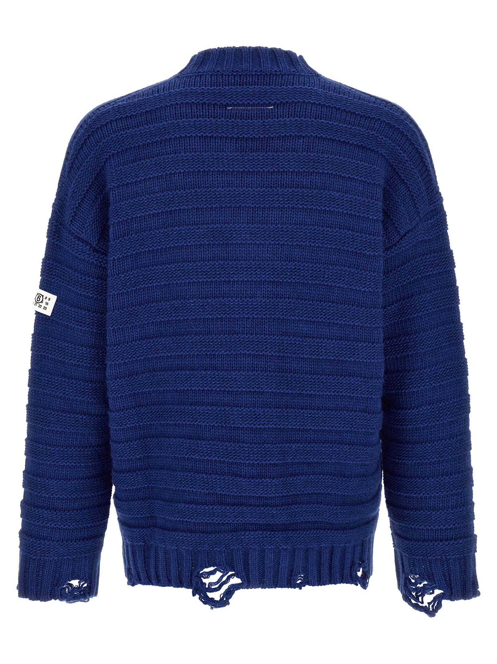 Mm6 Maison Margiela Distressed Wool Cardigan