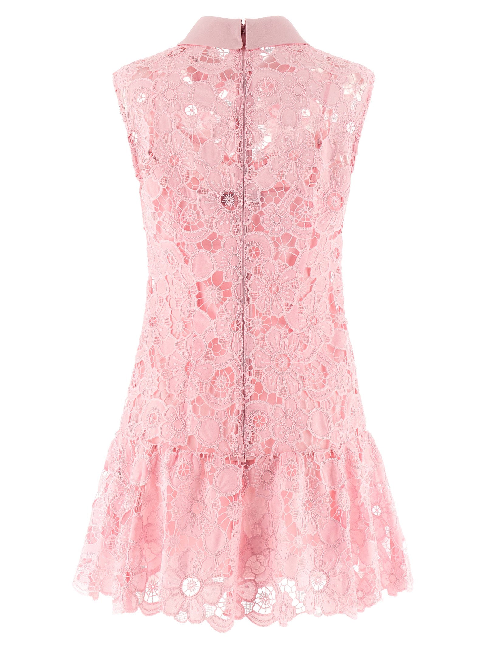 Self-Portrait Pink Lace Collared Dress