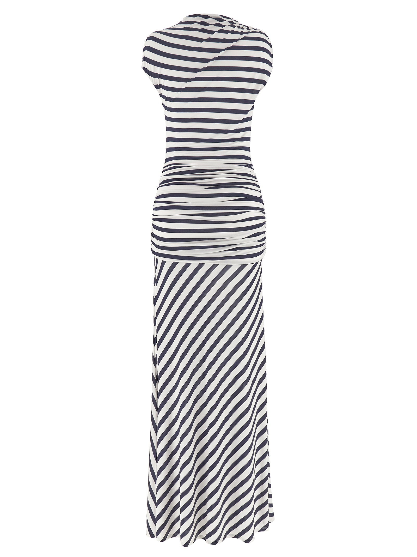 Self-Portrait Navy Stripe Jersey Maxi Dress