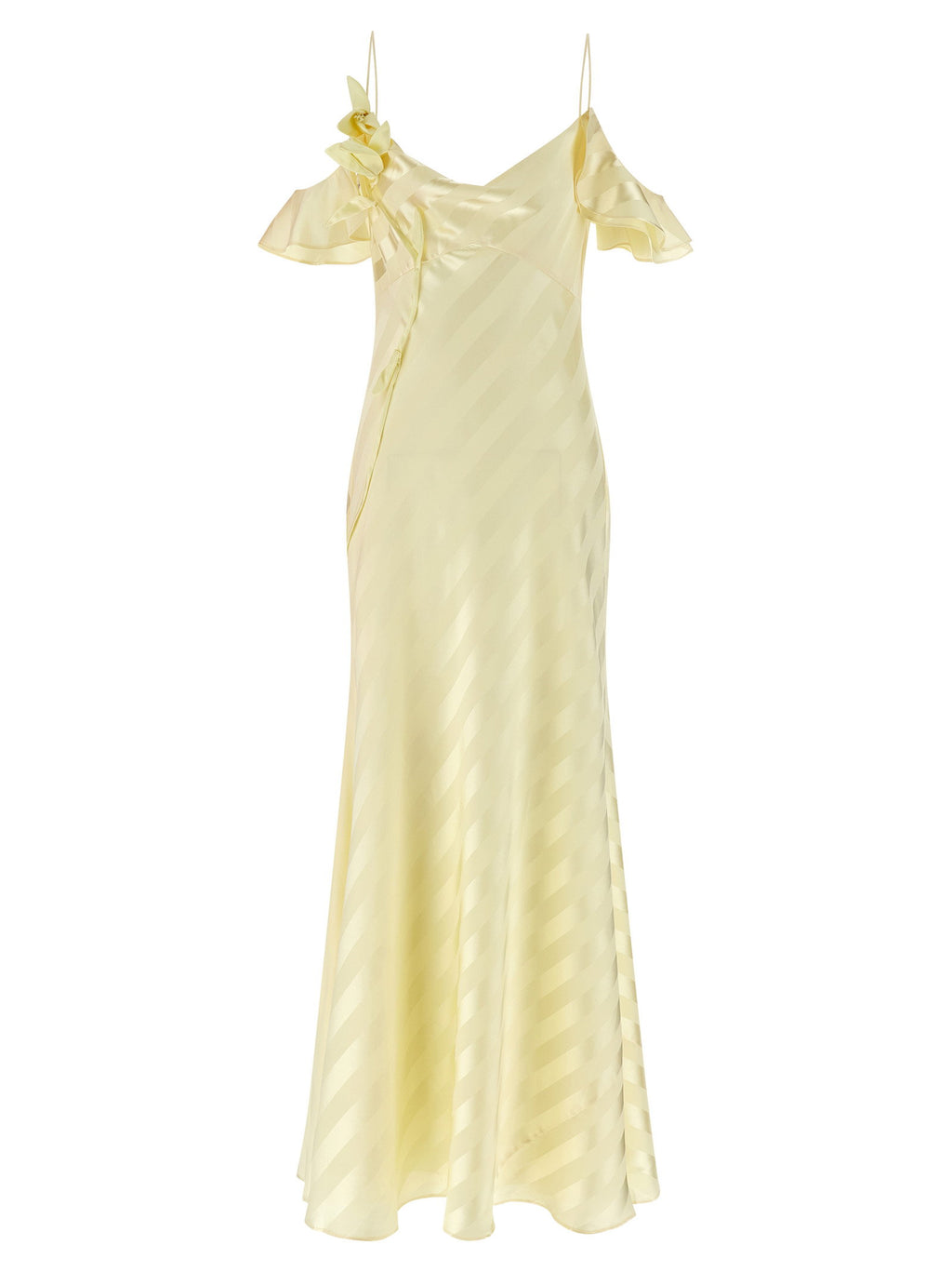 Self-Portrait Satin Striped Long Dress