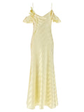 Self-Portrait Satin Striped Long Dress