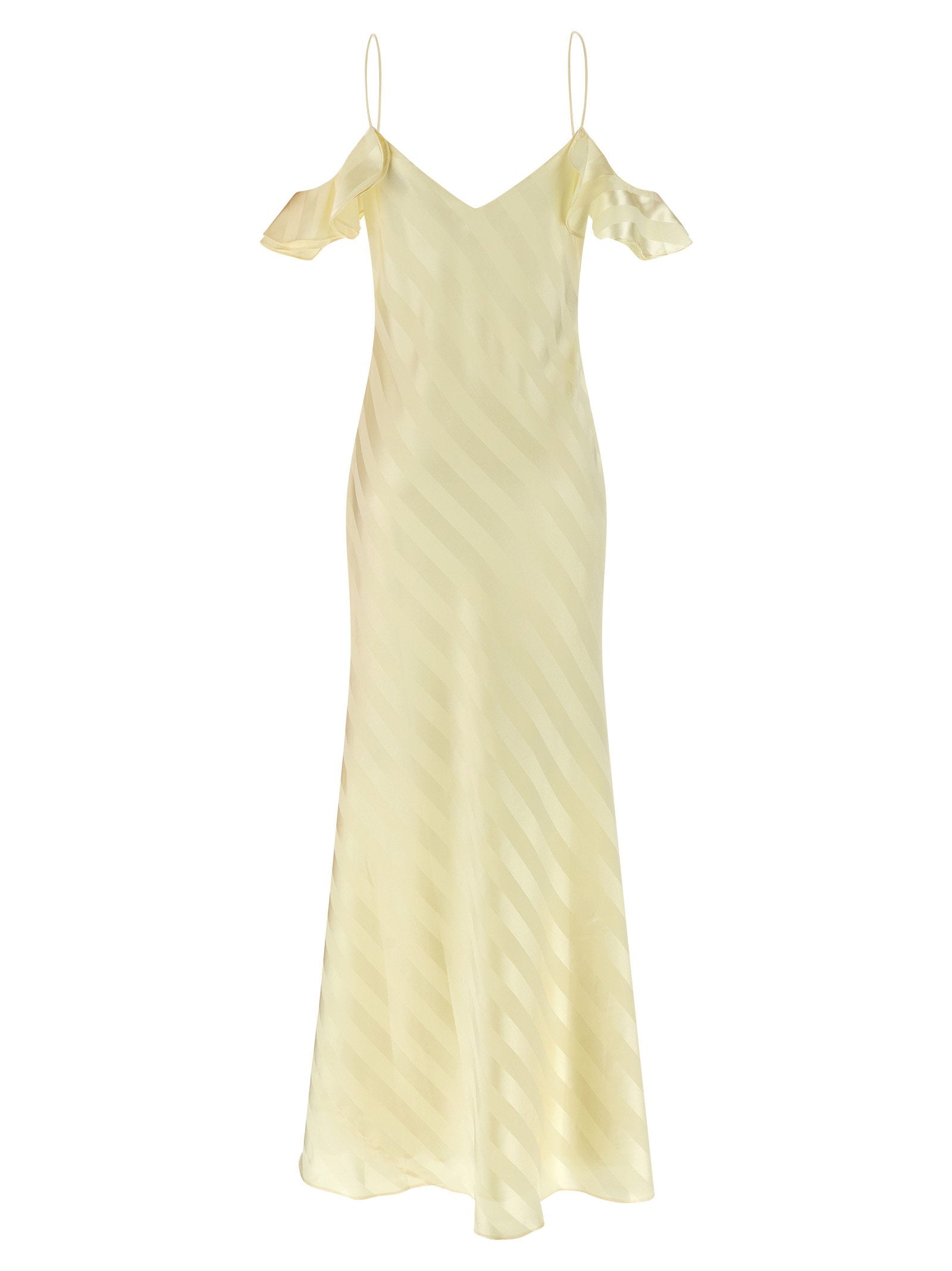 Self-Portrait Satin Striped Long Dress